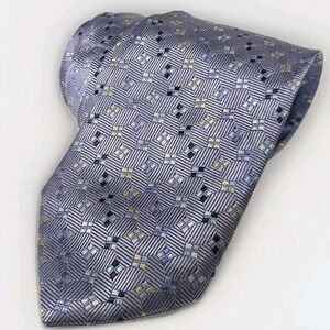 Enro Necktie Mens One Size Lavender Purple Geometric Silk Classic Woven Tie